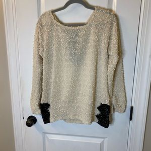 Cream tie back sweater